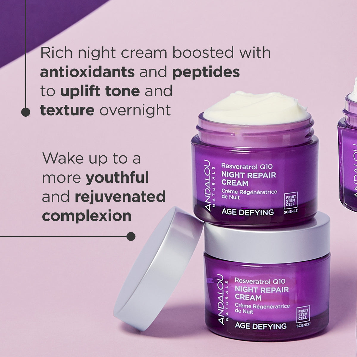 Age Defying Resveratrol Q10 Night Repair Cream - Andalou Naturals US