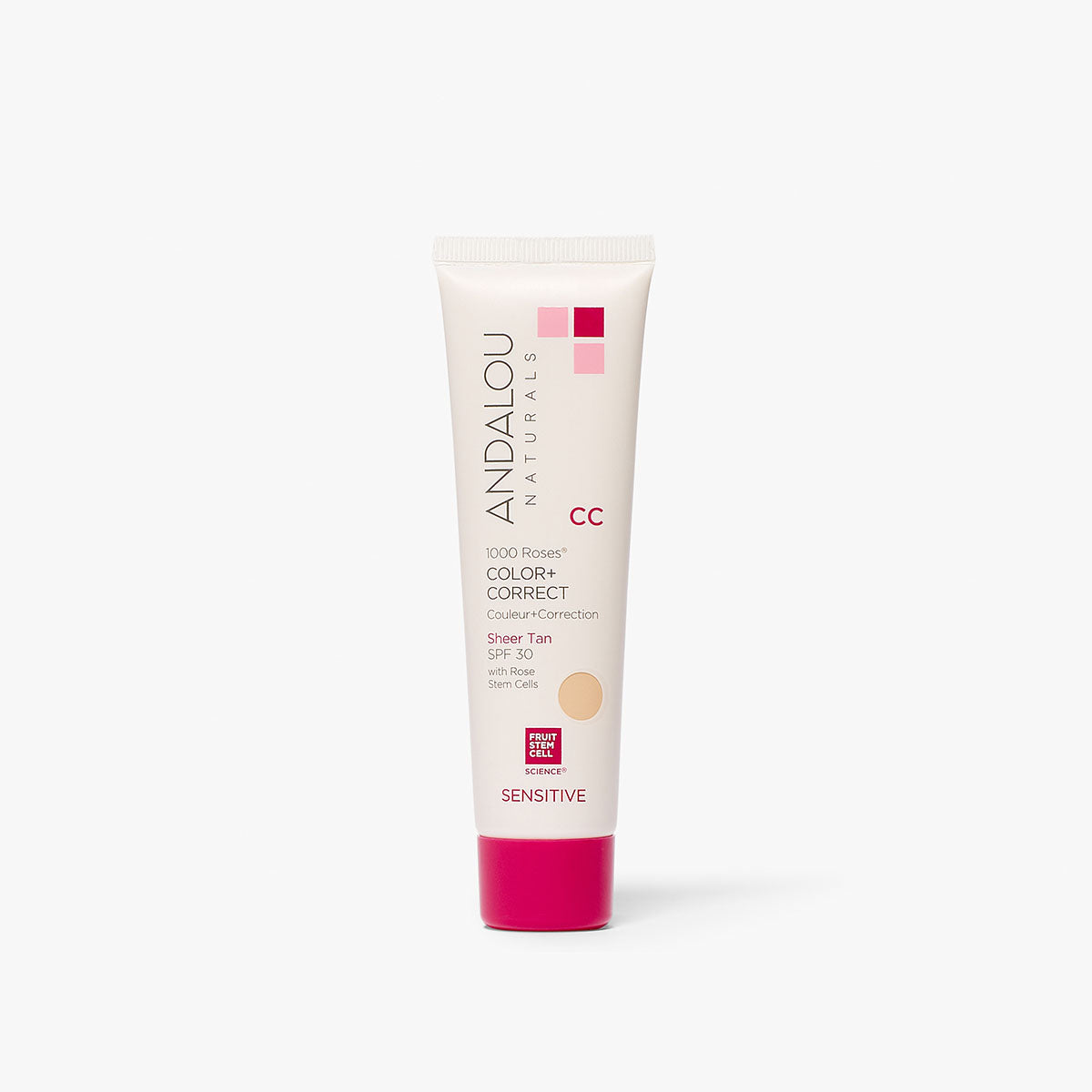 Sensitive 1000 Roses CC Color + Correct Sheer Tint SPF 30 - Tan - Andalou Naturals US