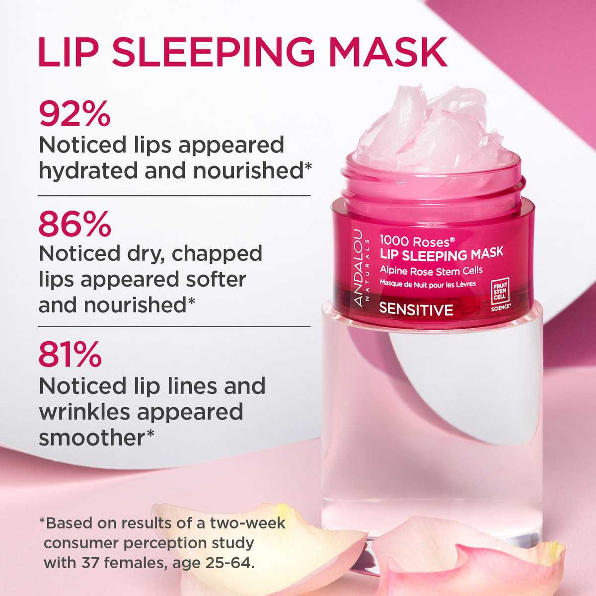 Clean, natural lip mask - 1000 Roses Lip Sleeping Mask - Andalou Naturals US