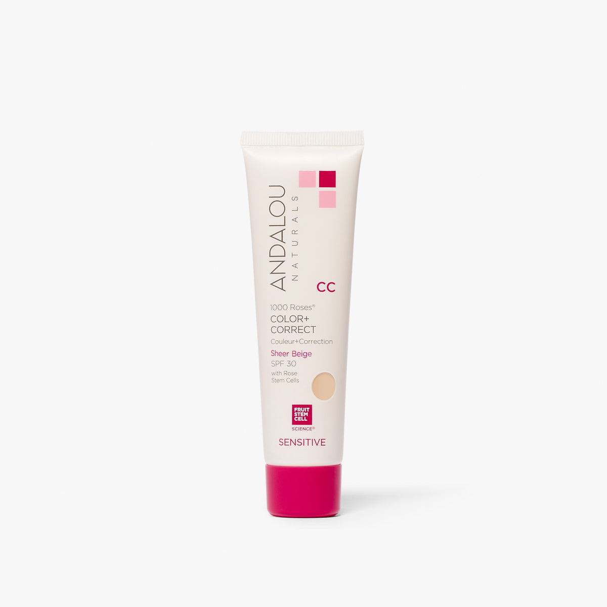 Sensitive 1000 Roses CC Color + Correct Sheer Beige SPF 30 - Andalou Naturals US