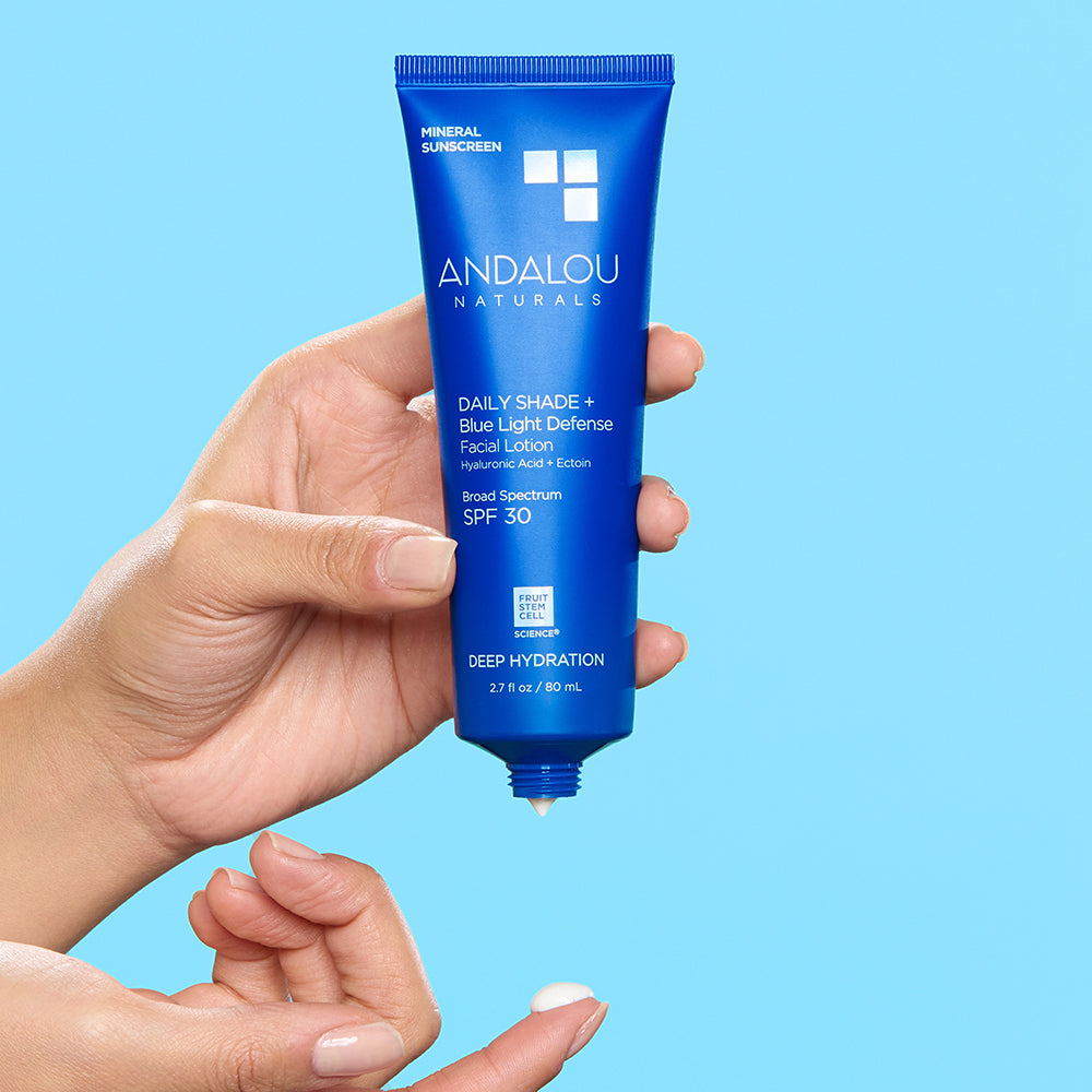 Deep Hydration Daily Shade + Blue Light Defense Facial Lotion SPF 30 - Andalou Naturals US