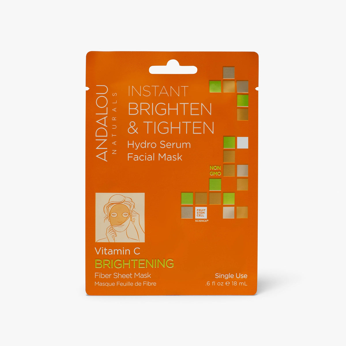 Instant Brighten & Tighten Hydro Serum Facial Sheet Mask - Andalou Naturals US