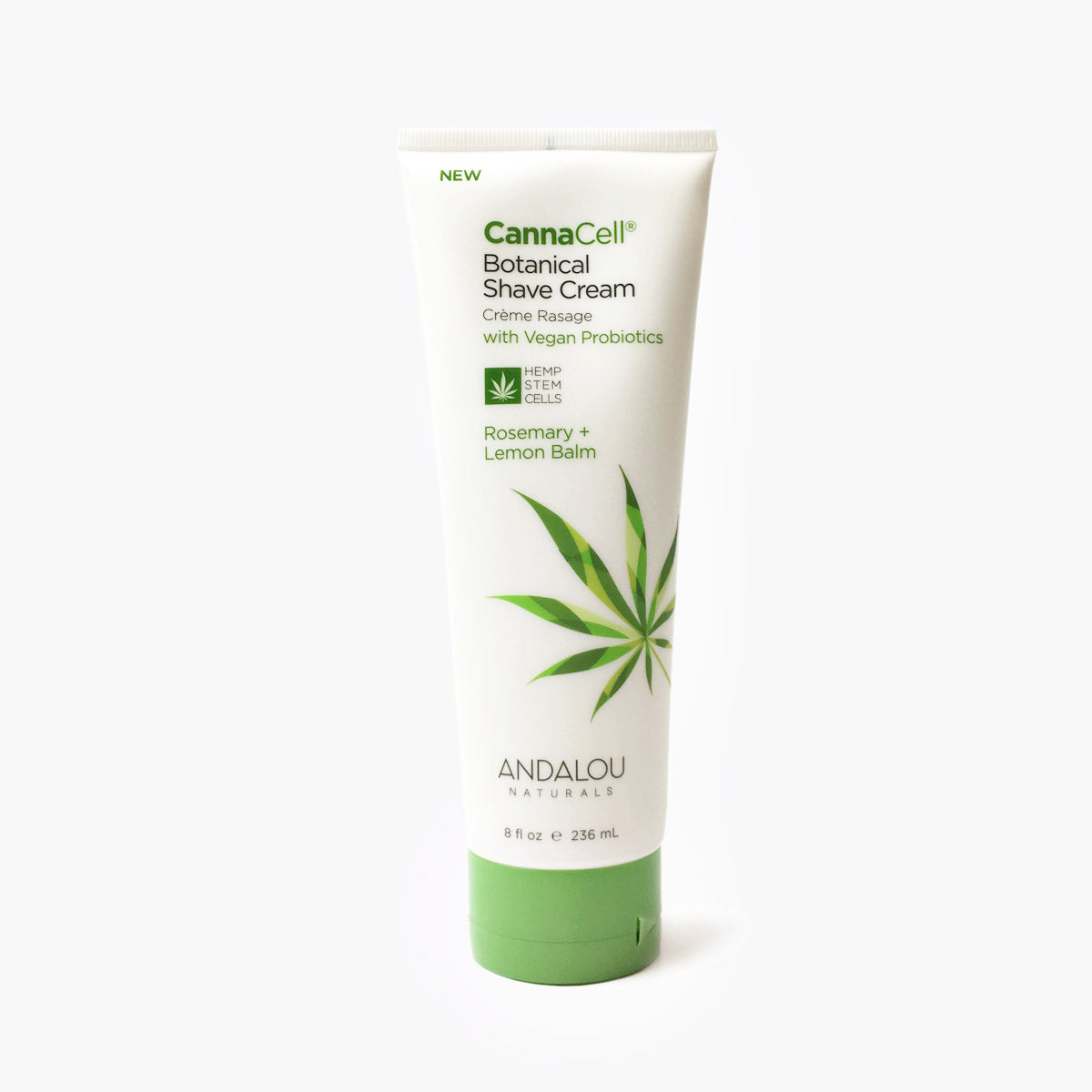 CannaCell Botanical Shave Cream - Rosemary + Lemon Balm - Andalou Naturals US